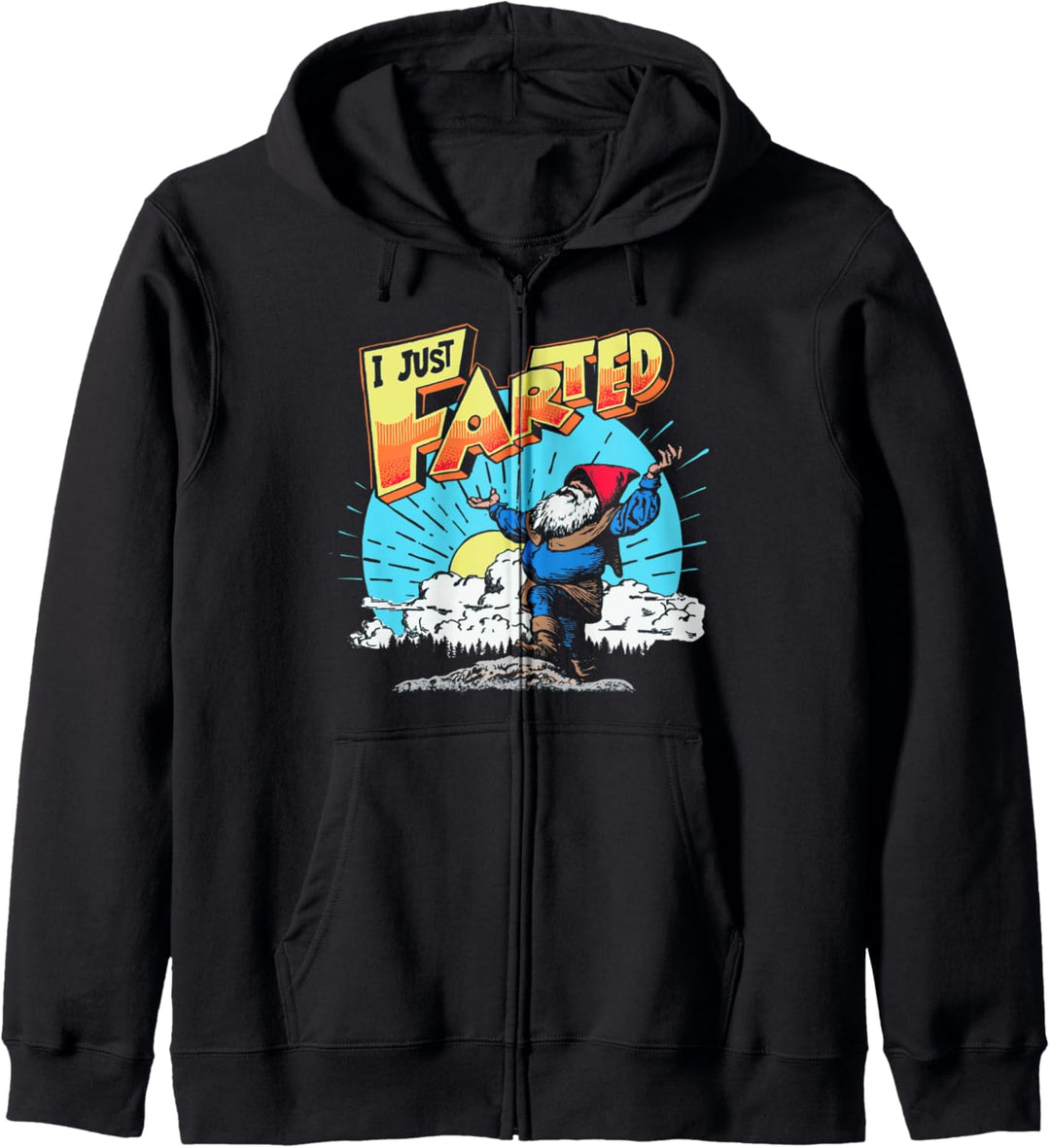 I Just Farted Funny Gnome Fathers Day Retro Gassy Dad Joke Kapuzenjacke