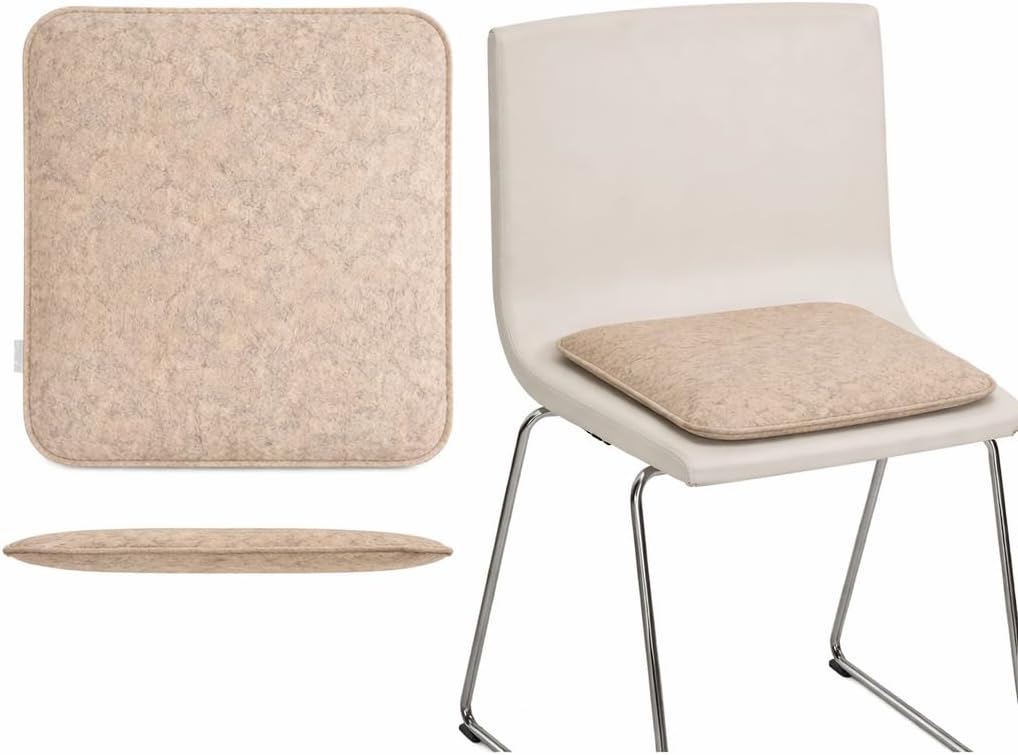 Brandsseller 8er Set Sitzkissen aus Filz 35x35x2 cm – Robuste Stuhlauflagen für innen und aussen, ec