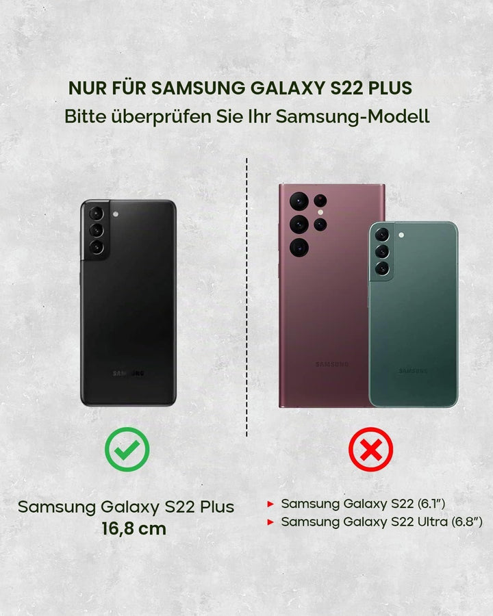 Porter Riley - Lederhülle für Samsung Galaxy S22 Plus. Premium Echtleder Standhülle/Cover/Brieftasch