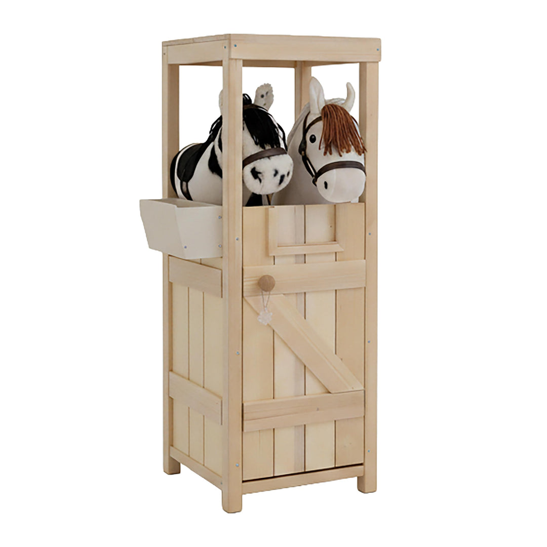 Relaxdays Hobby Horse Stall, für 2 Pferde, Steckenpferdstall mit Futtertrog, HBT: 97x35x25 cm, Pferd