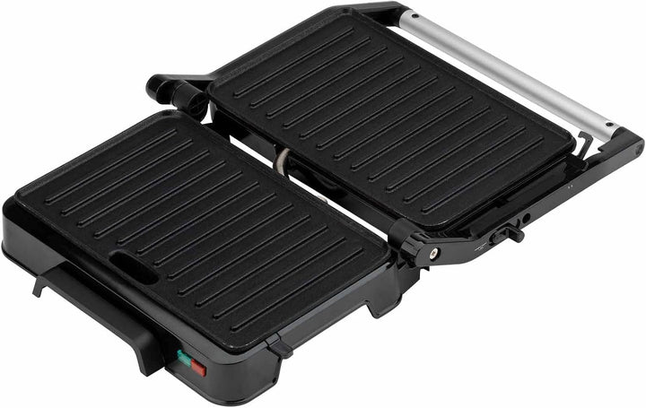 JATA JEGR1124 Elektrogrill und Grill mit geriffelten antihaftbeschichteten Platten, 23 x 14,5 cm, 10