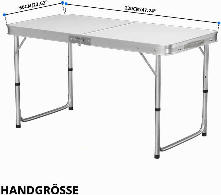 Tragbar Klapptisch Aluminium, Campingtisch Flatbar für Balkon Terrasse Picknick, 3 Höhenniveau 70/62