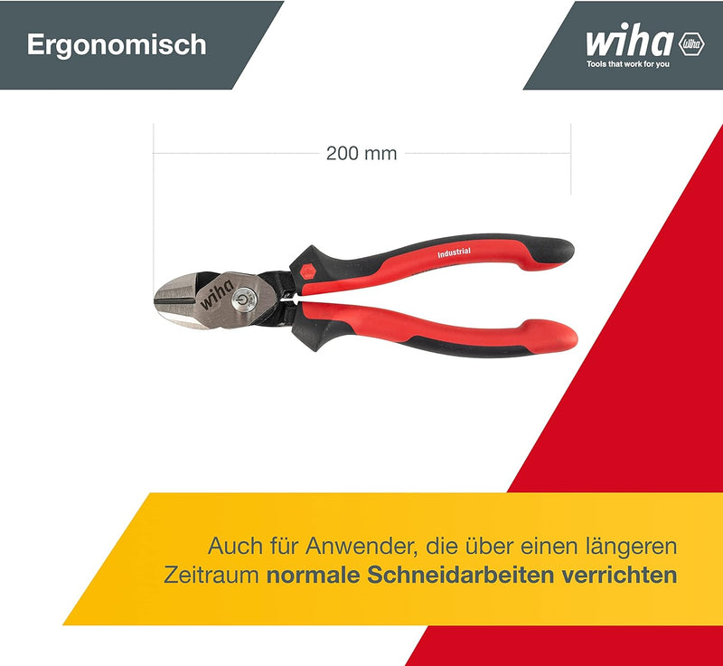 Wiha Hochleistungs-Seitenschneider BiCut Industrial mit DynamicJoint (38189) umschaltbar Industrial,