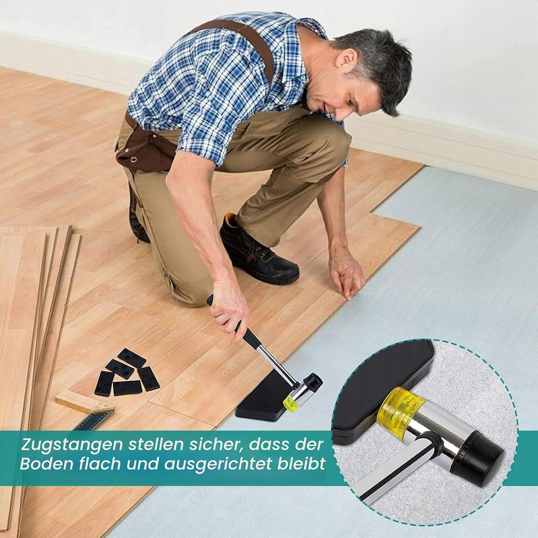 44 Stück Laminat Verlegeset, Vinyl Verlegeset Laminat Werkzeug Doppelseitiger Gummihammer mit 30 Mon