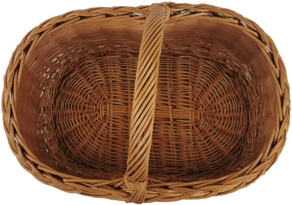 Einkaufskorb aus Weide Pilzkorb Oval Braun 46x32x35 cm