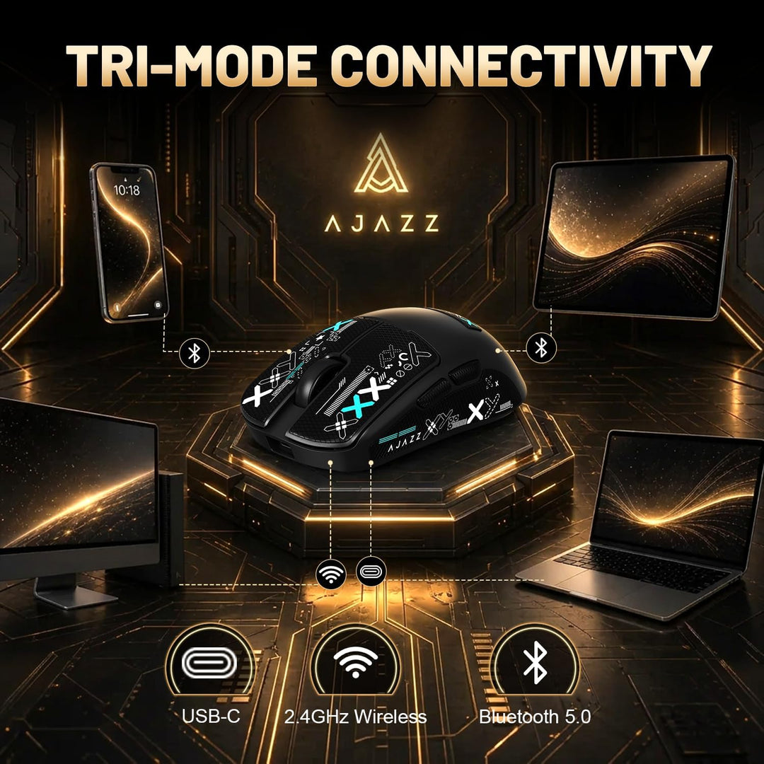 A.JAZZ AJ159 V2 ultraleichte drahtlose Spielmaus mit austauschbaren Akkus, Zwei 300mAh Einheiten mit