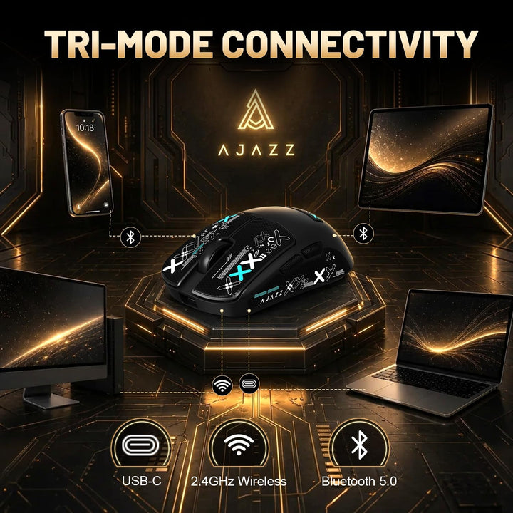 A.JAZZ AJ159 V2 ultraleichte drahtlose Spielmaus mit austauschbaren Akkus, Zwei 300mAh Einheiten mit