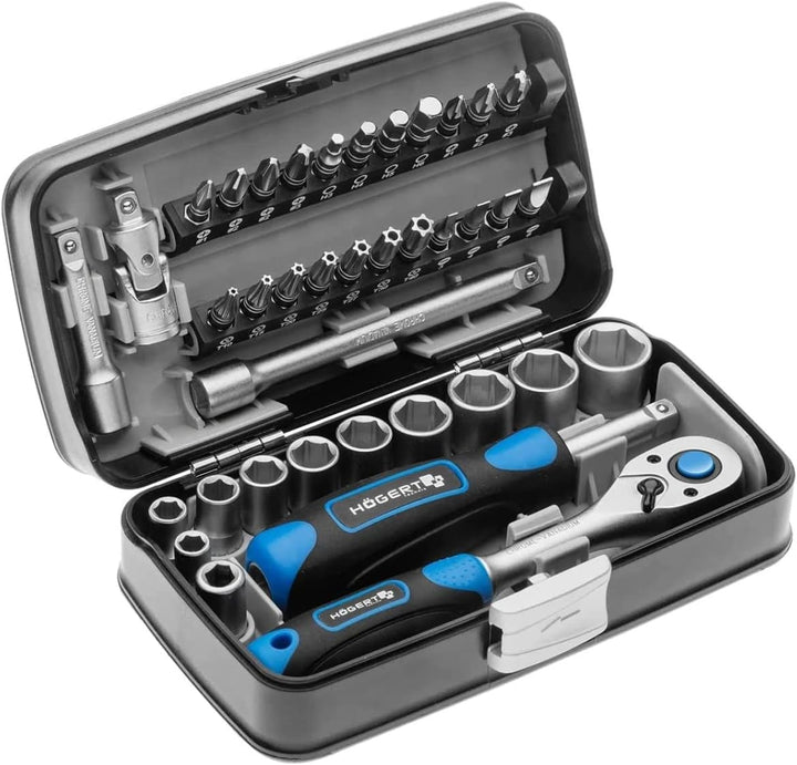 kwb Werkzeug-Koffer inkl. Schrauber-Bits, 42-teilig, gefüllt, robust und hochwertig & Högert Technik