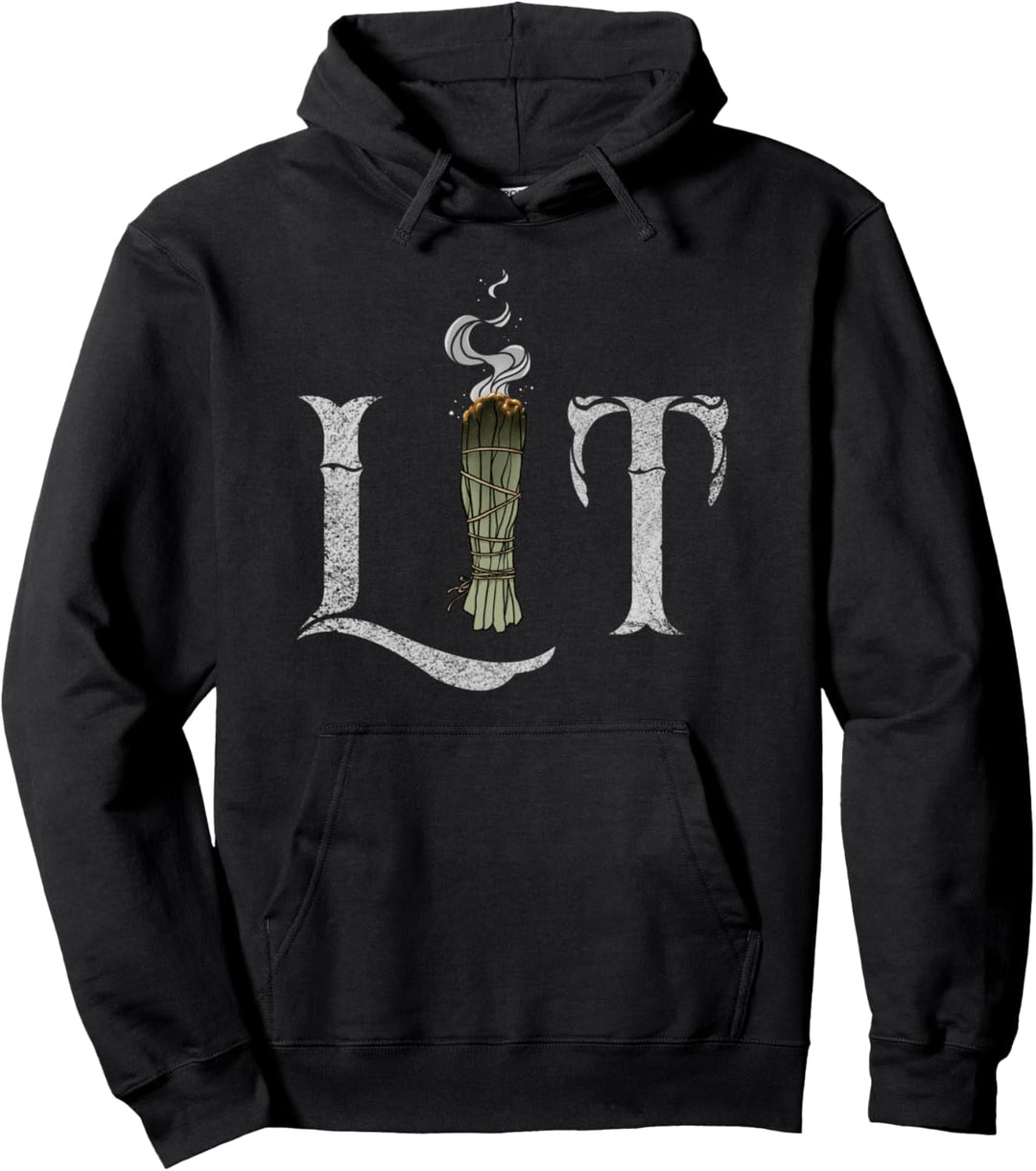 Lustiger Halloween-Hexen-Stick, beleuchtet Pullover Hoodie