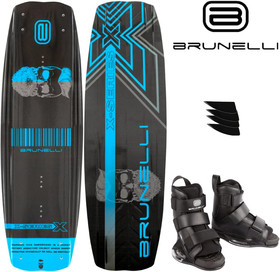 Brunelli Carbon Wakeboard Set 138 cm Wake Binding Wakeboardbindung XL (43-47), XL (43-47)