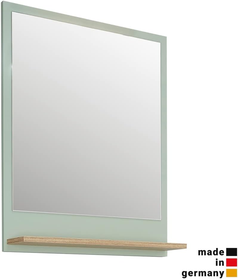 Lomadox Badezimmer Spiegel in Salbei Nb. mit Riviera Eiche Nb., B/H/T: ca. 60/74,5/15,5 cm