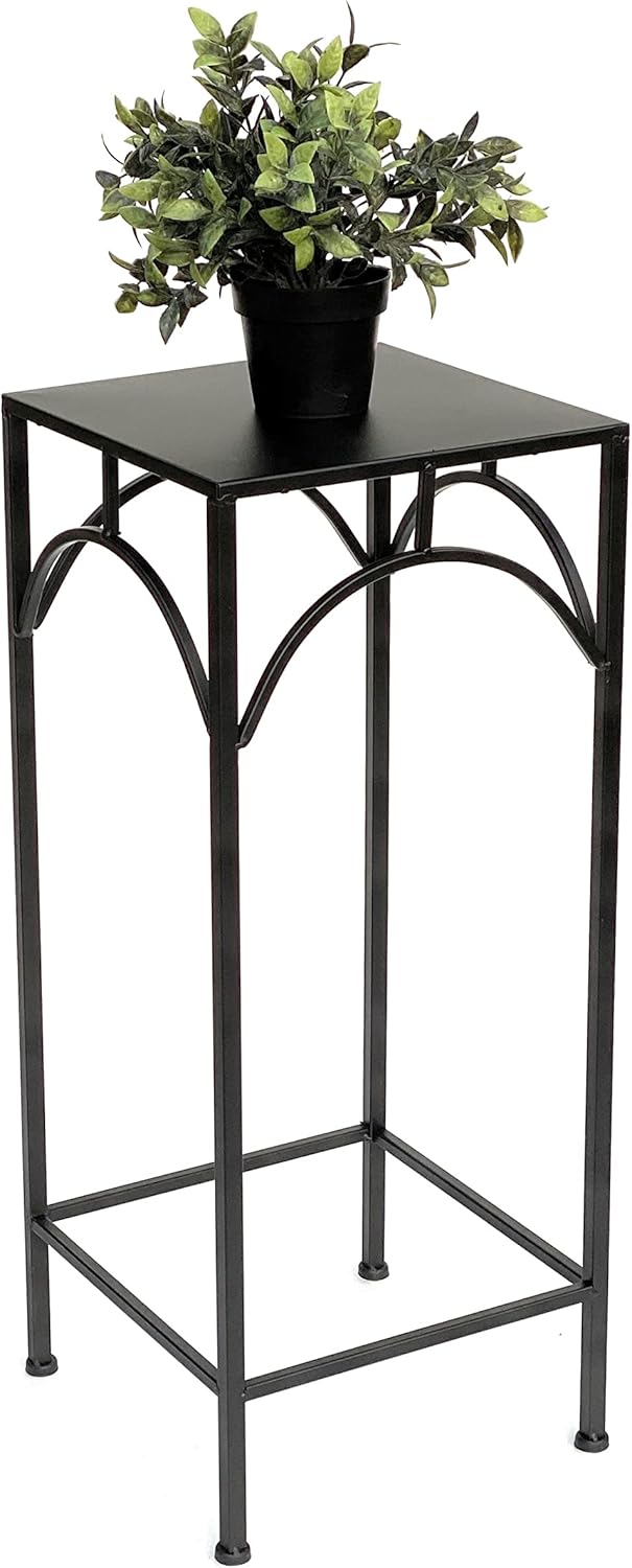 DanDiBo Blumenhocker Metall Schwarz Eckig 70 cm Blumenständer 96132 L Beistelltisch Blumensäule Mode