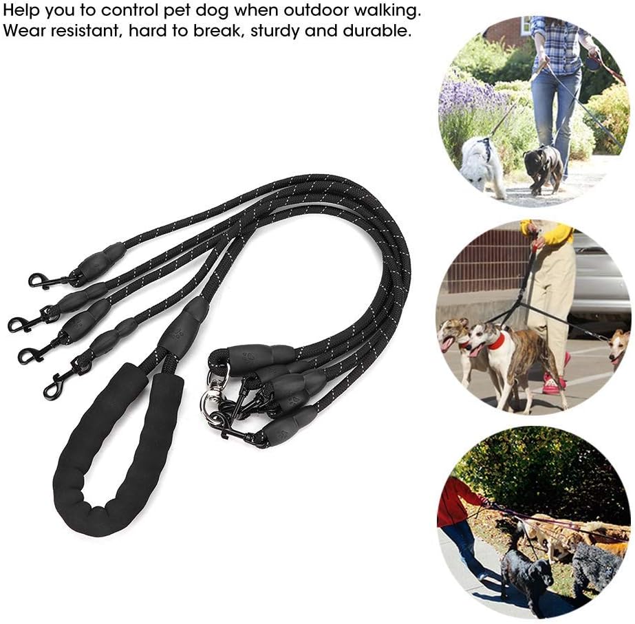 Hundeleinen, 4 in 1 No Tangles Abnehmbares Nylon-Zugseil 4-Wege-Hundeleine für Hunde Katzen im Freie