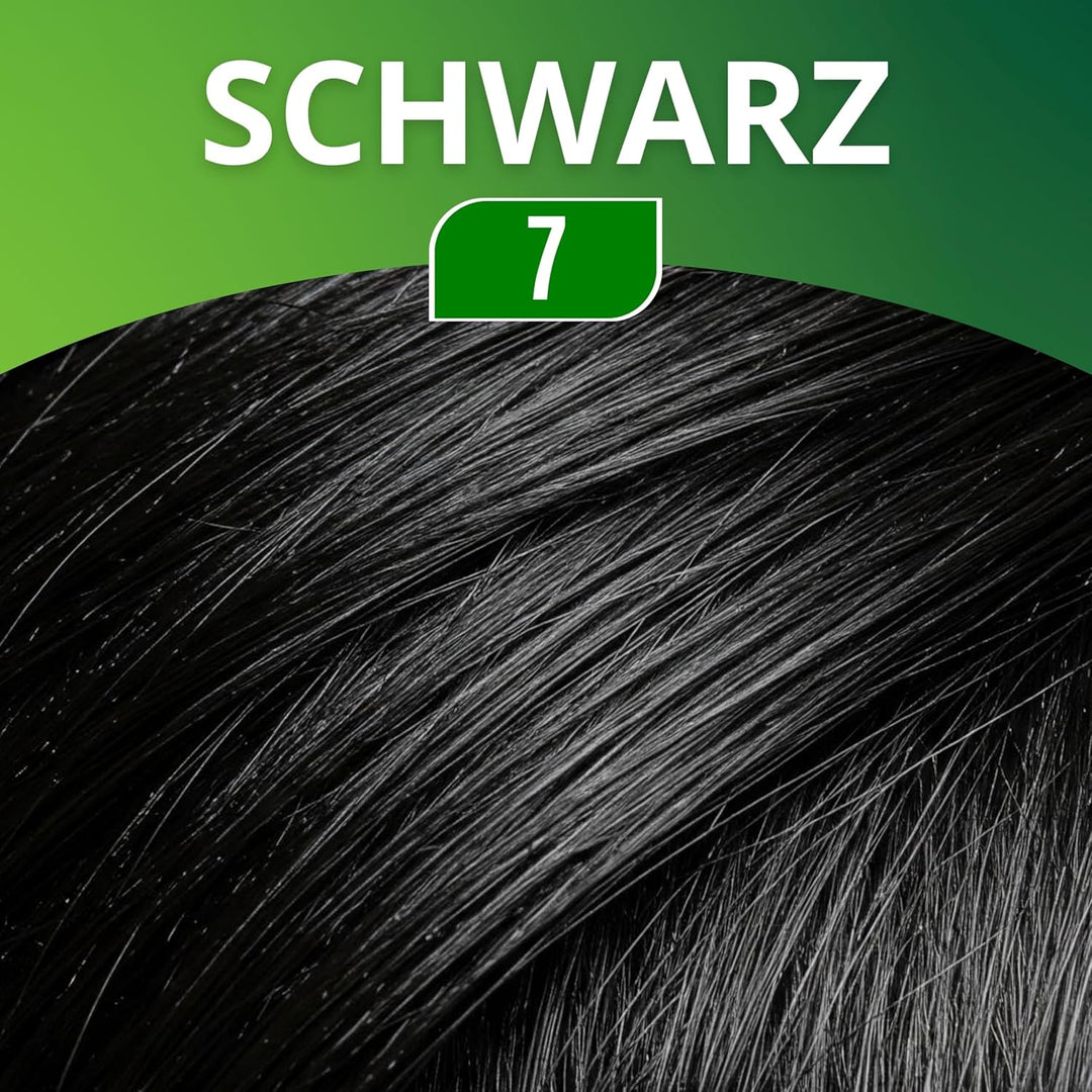 Herbal Time Schwarz 7 | Pflanzenhaarfarbe als Haarfarben-Creme mit Henna | Gebrauchsfertig | Deckt g