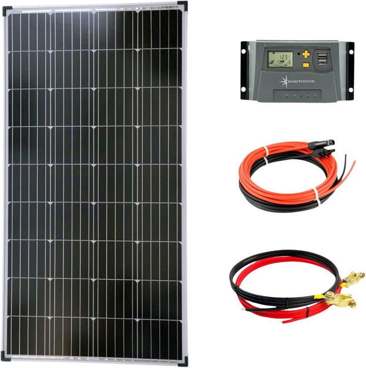 solartronics Komplettset 1x130 Watt Solarmodul Laderegler Photovoltaik Inselanlage