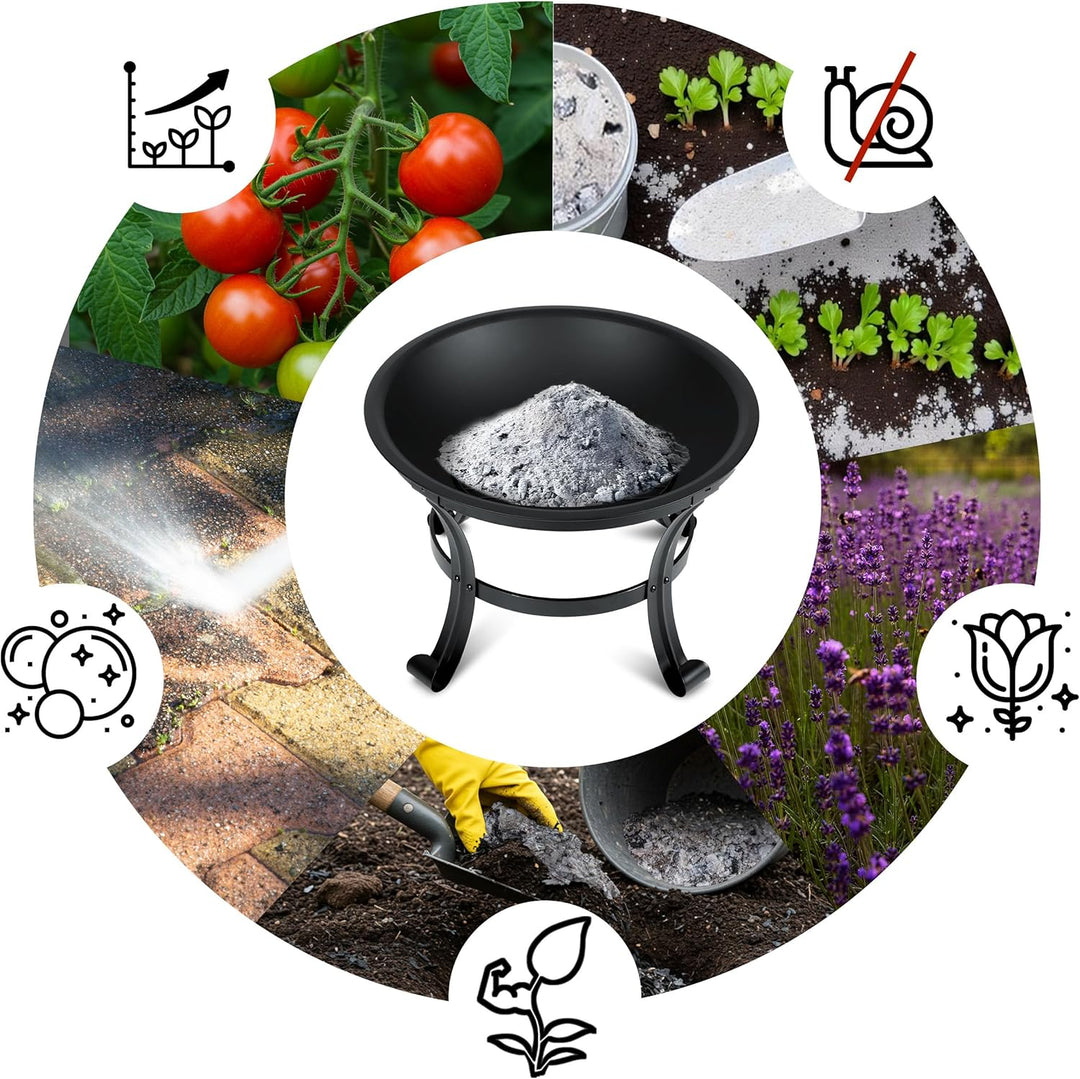 Berdsen Feuerschale 60 cm Feuerstelle Outdoor Feuerkorb Garten Rostfrei Stahl Pulverbeschichtet Schw
