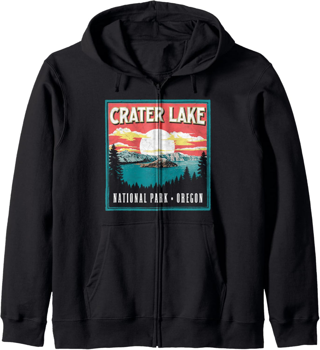 Crater Lake National Park Oregon Vintage Vibe Graphic Kapuzenjacke