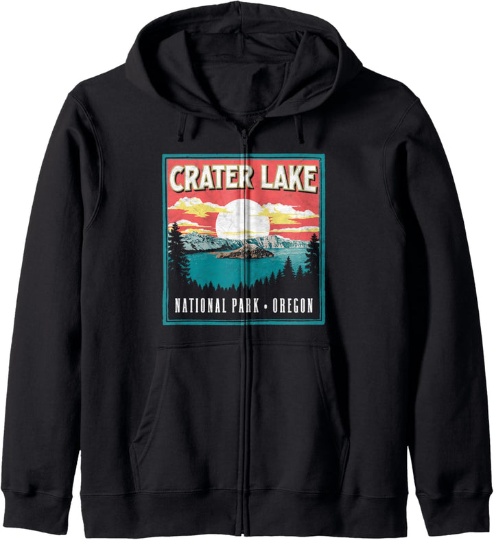 Crater Lake National Park Oregon Vintage Vibe Graphic Kapuzenjacke