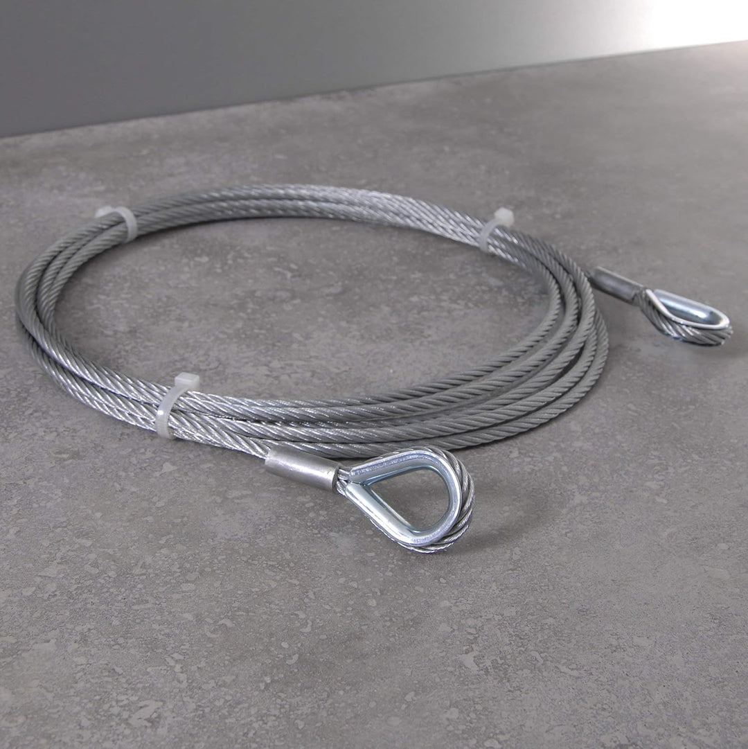 Drahtseil mit Kauschen, Stahlseil mit Kauschen – Anschlagseil, Stahlseil mit Ösen | verzinkt | Ø4mm