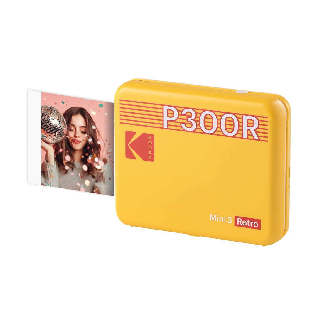 KODAK Mini 3 Retro 4PASS Mobiler Fotodrucker (7,6x7,6cm) - Gelb s gelb, s gelb