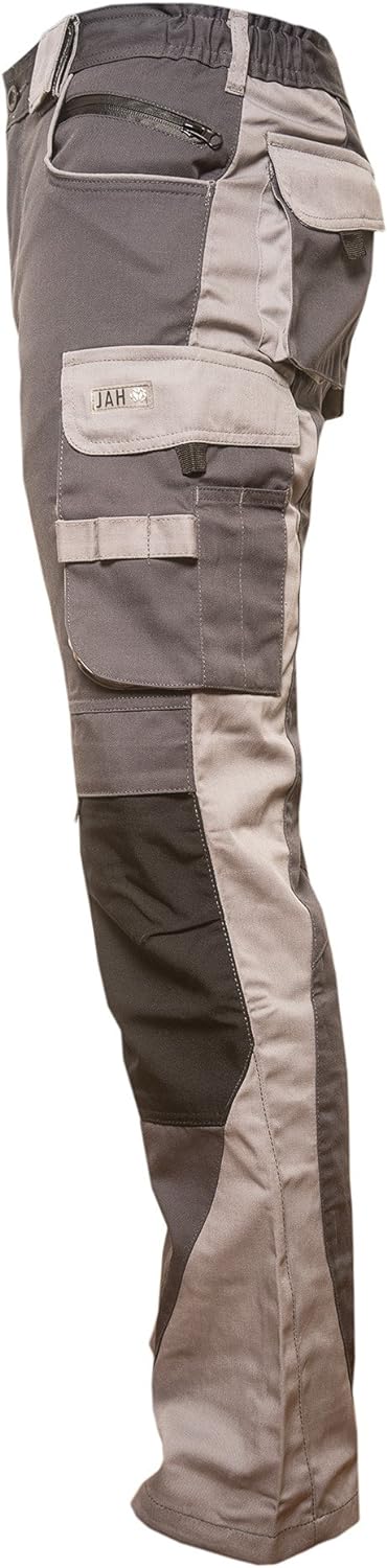 Jah 2110 Cargo-Bundhose 5 StückPolyester/Baumwolle Cordura grau/schwarz Gr. 58, 58