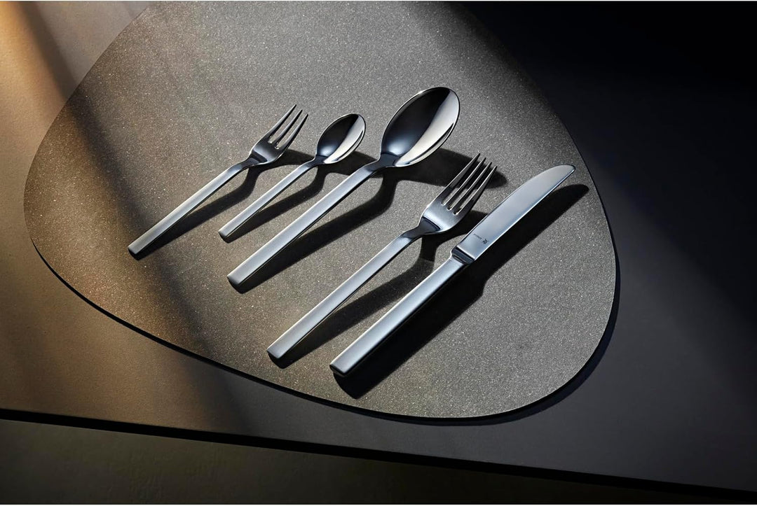 WMF Lyric Plus Besteck Set 12 Personen, 66 teilig, 60 Teile mit Servierbesteck, Hohlheftmesser, Crom
