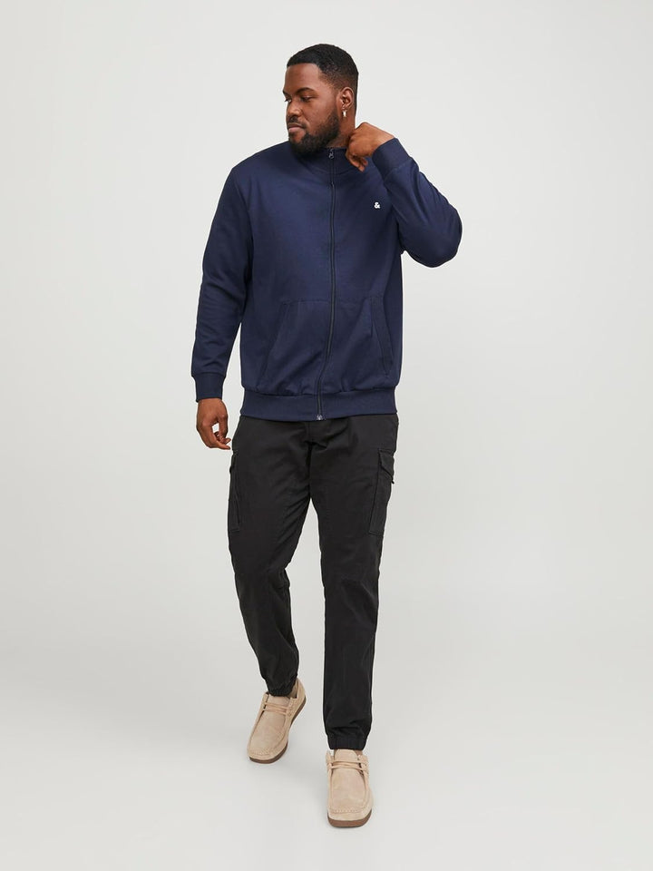 JACK & JONES Male Sweatshirt mit Reissverschluss Logo Sweatshirt mit Reissverschluss 6XL Dunkelblau,