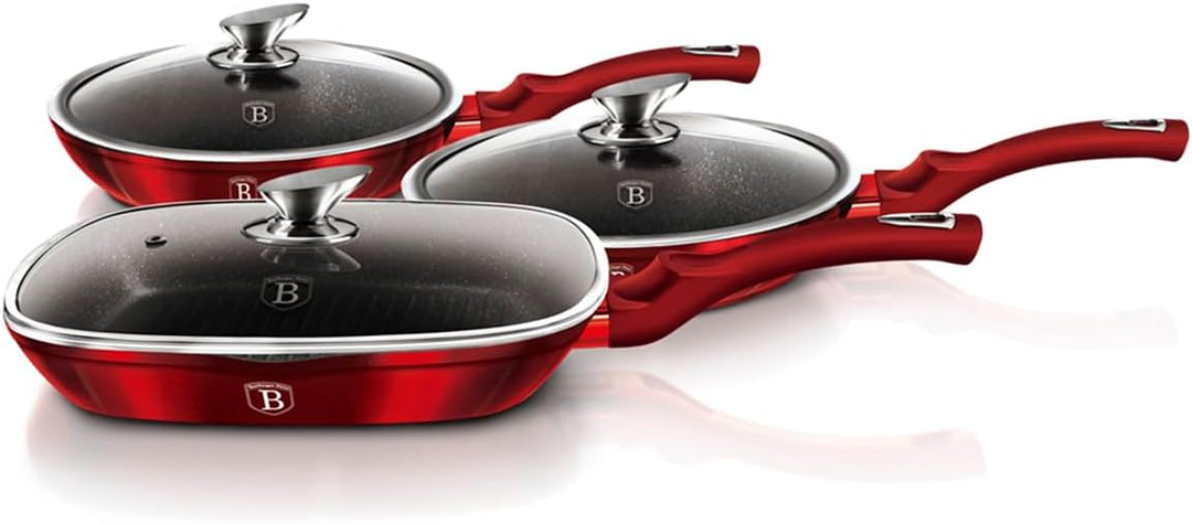 Berlinger Haus - BH/6189-6 PCS Frypan Set, Metallic Line Burgundy Edition