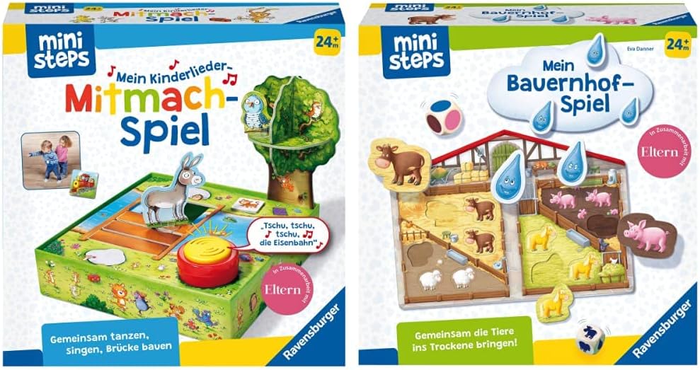 Ravensburger ministeps 4172 Mein Kinderlieder-Mitmachspiel, Lustiges Bewegungspiel mit 12 beliebten