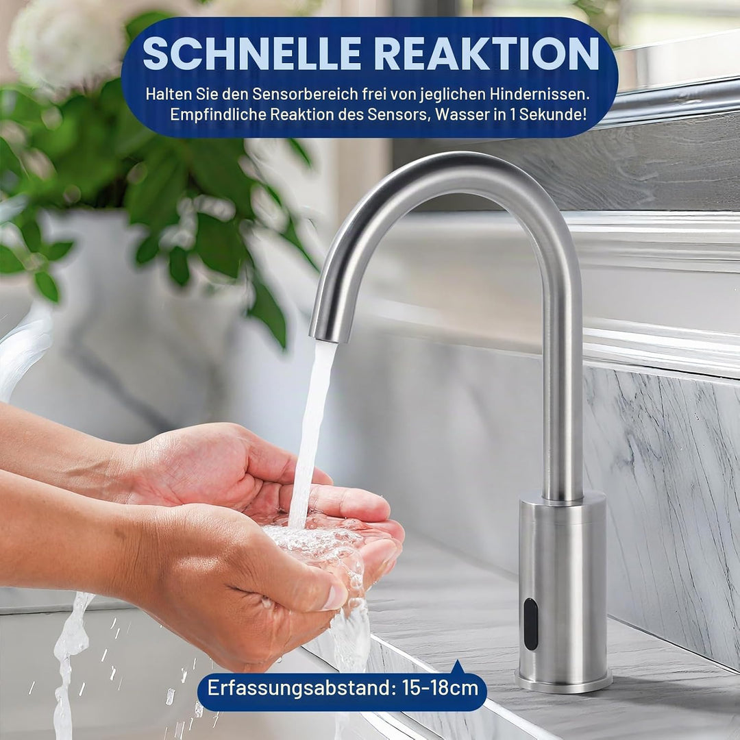 iVIGA Wasserhahn Sensor, Badarmatur Infrarot Sensor für Badezimmer Wasserhahn Bad Automatisch mit St