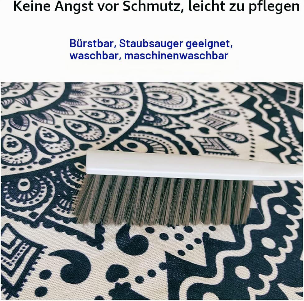 Vintage Boho Baumwolle Teppiche Mandala Muster Waschbar Handgewebte Böhmische Runder Teppich mit Qua