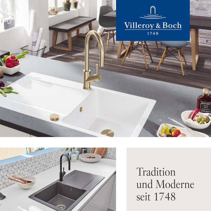 Villeroy &amp; Boch Umbrella Flex | Hochdruck | Einhand-Küchenarmatur mit herausziehbarer Handbrause | G
