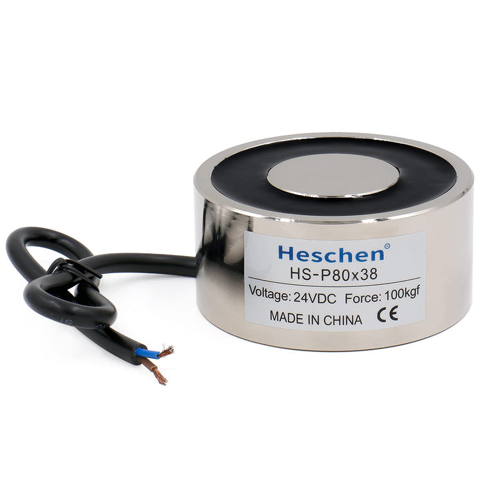 Heschen Elektromagnet-Magnet P80/38, Aussendurchmesser: 80 mm, DC 24 V, 100 kg