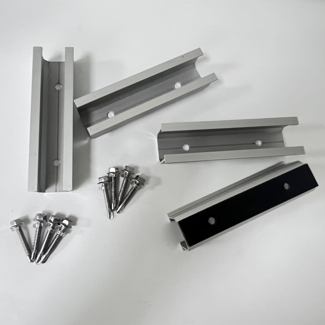 Solarpanel Halterung Kit und Zubehör Schwarz Eloxiert,Halterung für Solarmodule,Befestigungsschiene1