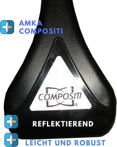 Compositi Steigbügel Reflex Reflective leicht, mit breiter Trittfläche, stabil in schwarz