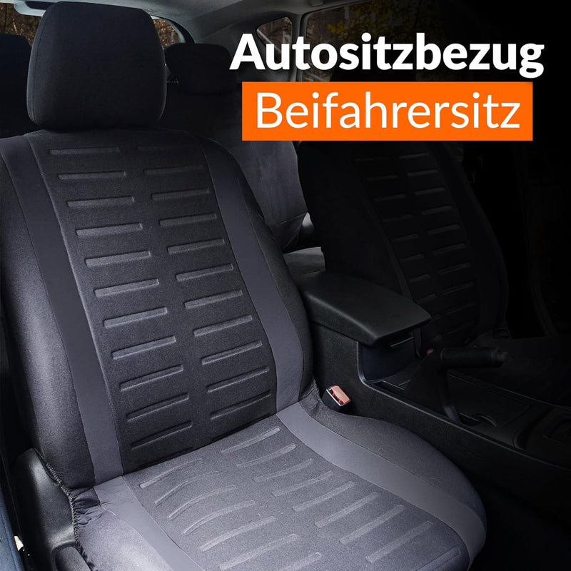 Upgrade4cars Autositzbezug für den Beifahrersitz | Vordersitz Auto-Schonbezug Universal Schwarz Beif