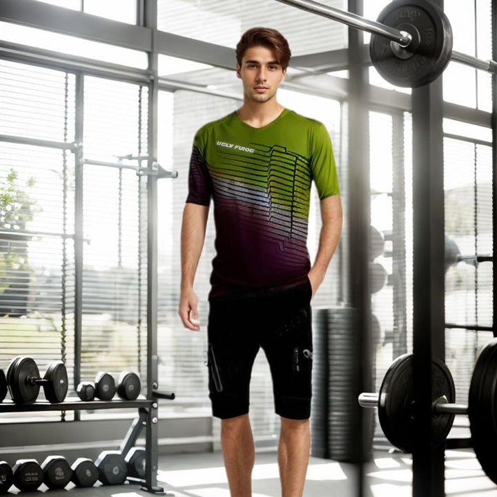 Herren Kurzarm Shirt MTB Leicht Atmungsaktiv Sanft Sport Fitnessstudio Radtrikot Dsjf08 M, Dsjf08 M