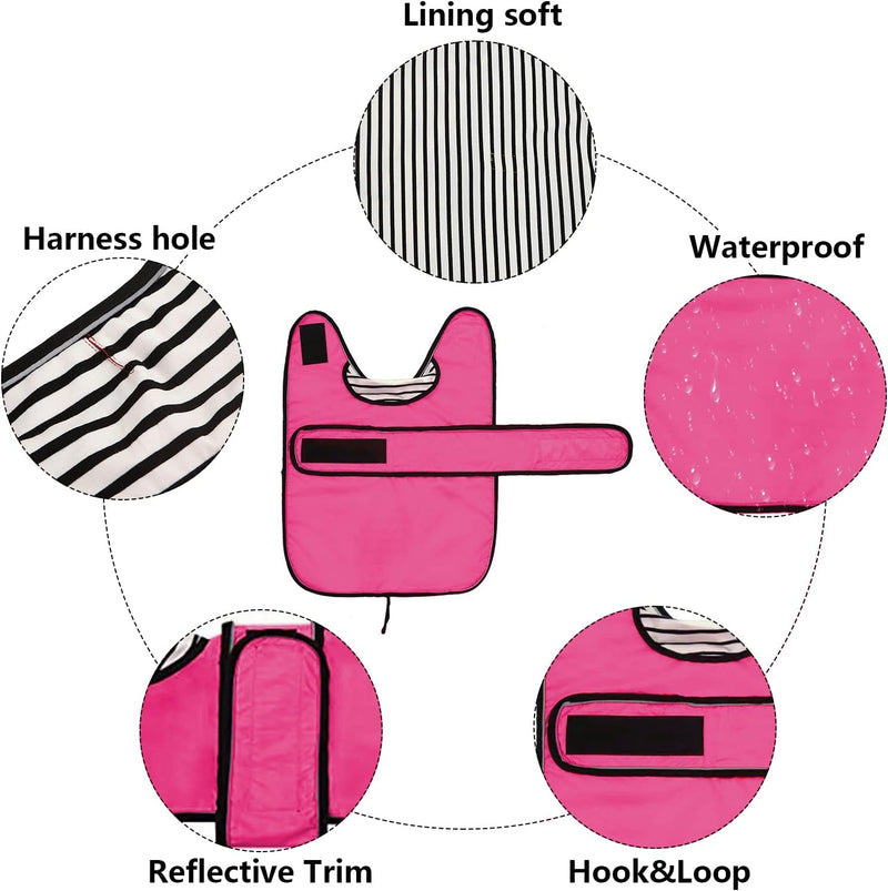 MOREZI Hunderegenmantel mit Reflexstreifen, Regen-/wasserdicht, verstellbare Weste, geeignet für kle