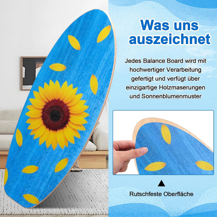 Balance Board Erwachsene Holz Wackelbrett Set Mit Korkrolle,Korkball