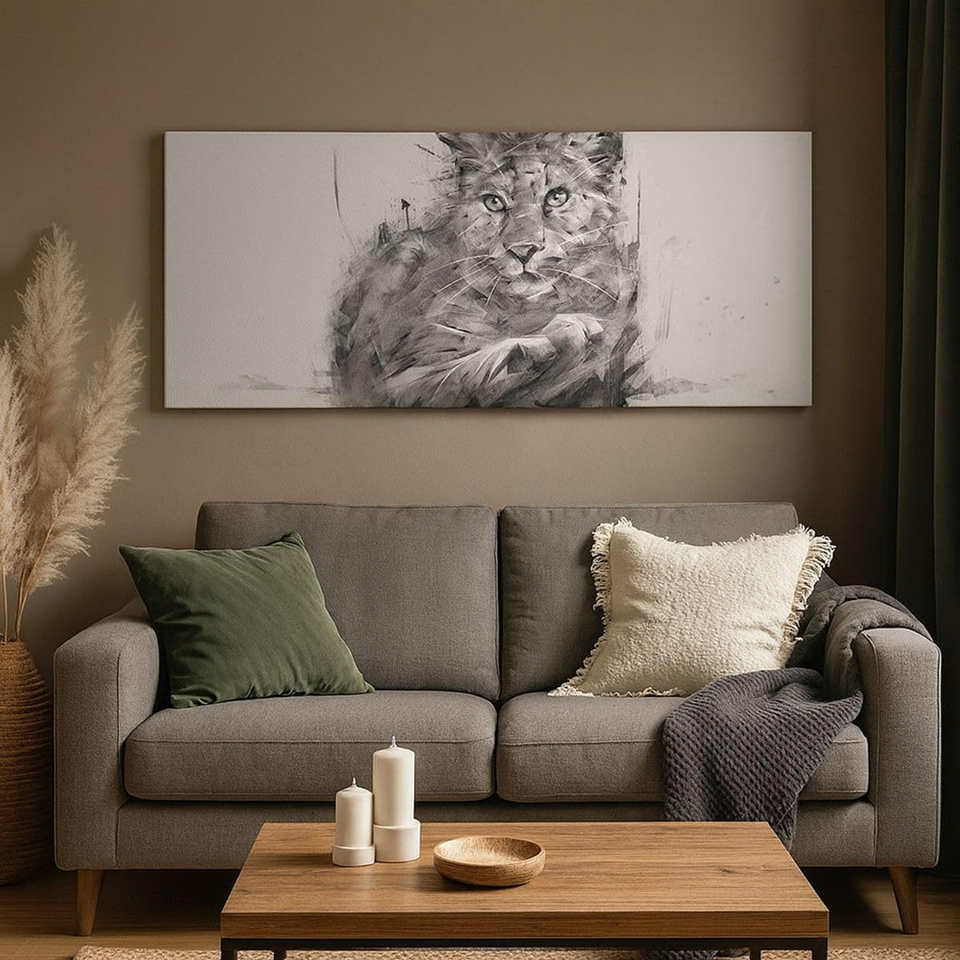 Wandbilder Dekoration Wohnzimmer Tier Abstraktion Panorama Bilder auf Leinwand 120x50cm Leinwandbild