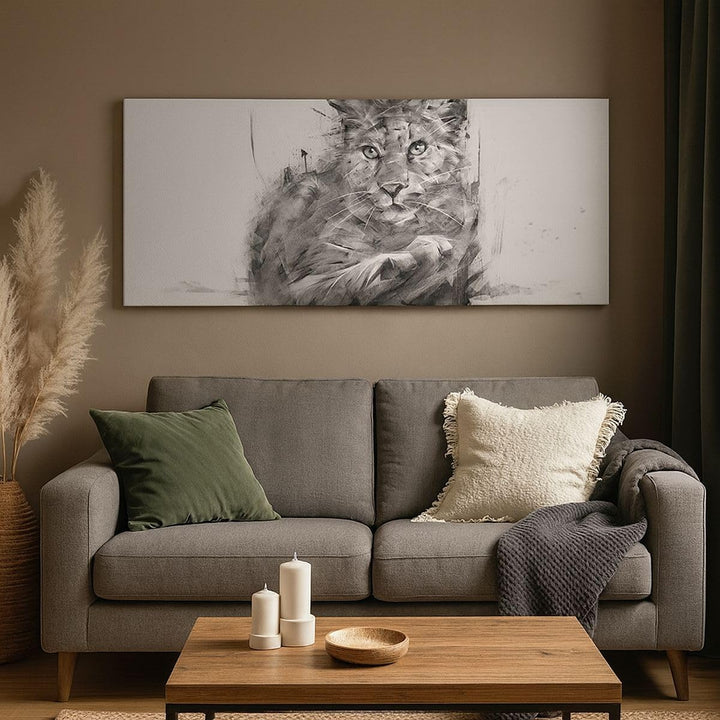 Wandbilder Dekoration Wohnzimmer Tier Abstraktion Panorama Bilder auf Leinwand 120x50cm Leinwandbild