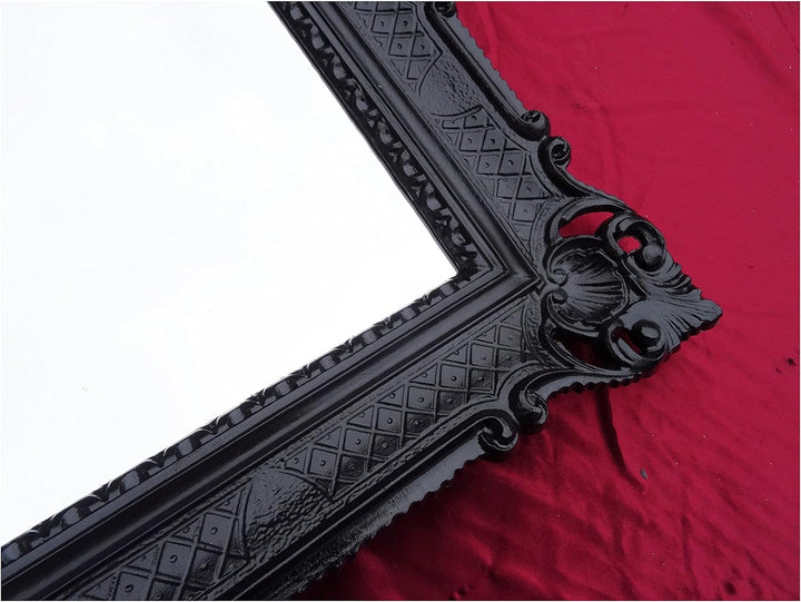 Lnxp WANDSPIEGEL BAROCKSPIEGEL Spiegel IN SCHWARZ Black 90x70 cm ANTIK BAROCK Rokoko Shabby CHIC Ren