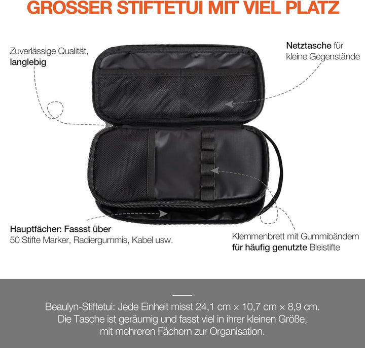 Beaulyn federmäppchen Jungen,Grosses mäppchen 2fach mit Reissverschluss, federtasche für 1. klasse 5
