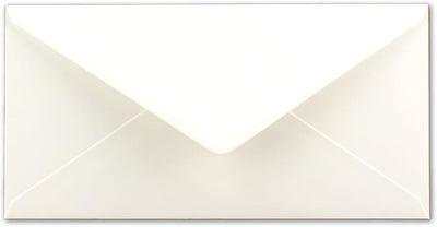 200 Brief-Umschläge Natur-Weiss DIN Lang - 110 x 220 mm (11 x 22 cm) - Nassklebung ohne Fenster - Id
