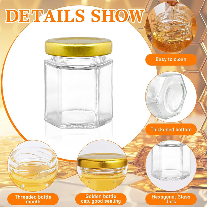 30 Stück Klein Honiggläser mit Deckel, 85ml Mini Honiggläser Glashoniggläser leer Marmeladengläser m