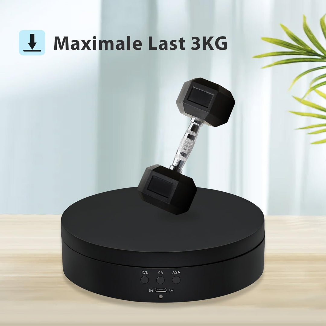 Mcbazel 360-Grad-Drehständer für Fotografie 360°, Elektrisch Drehbarer Drehteller 3KG, Motorisierter