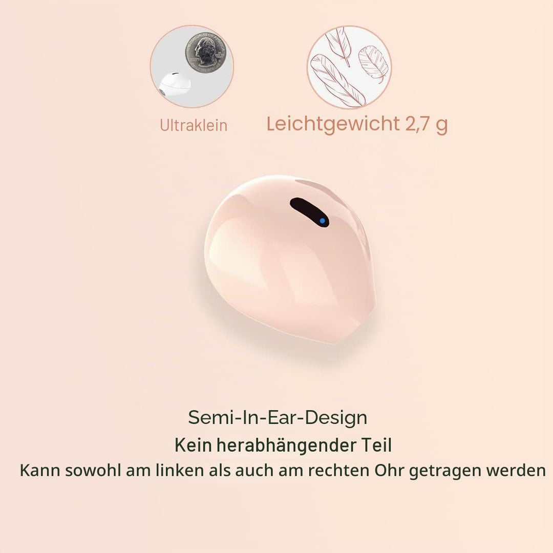 Unsichtbare Mini Wireless Bluetooth Einzelner Kopfhörer, Kleine Halb-In-Ear Kopfhörer für Arbeit & A