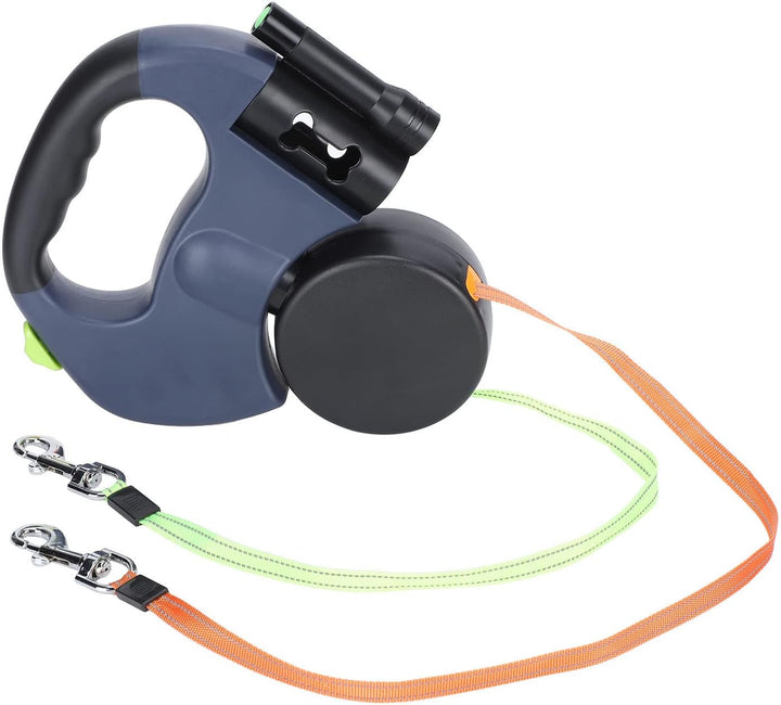 Doppelte Einziehbare Hundeleine, Strapazierfähig, Flexible Einziehbare Hundeleine Doppelleine Zwei H