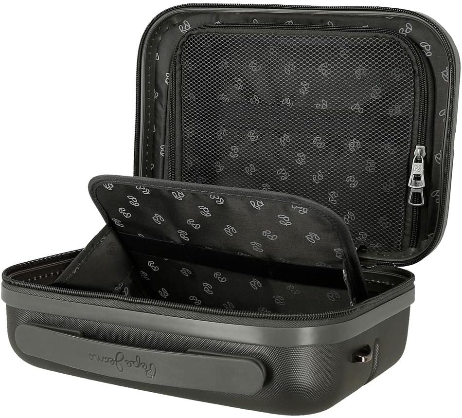 Pepe Jeans Accent Anpassbarer Kulturbeutel ABS-Toilettenbeutel Anthrazit, ABS-Toilettenbeutel Anthra
