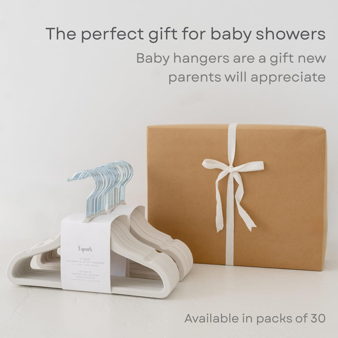 3 Sprouts Kinder Kleiderbügel aus Samt - rutschfest &amp; Robust - Ideal für Baby- &amp; Kleinkinderkleidung